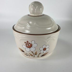 Vtg Sugar Bowl Hearthside Cumberland Stoneware Mayblossom Lidded Japan